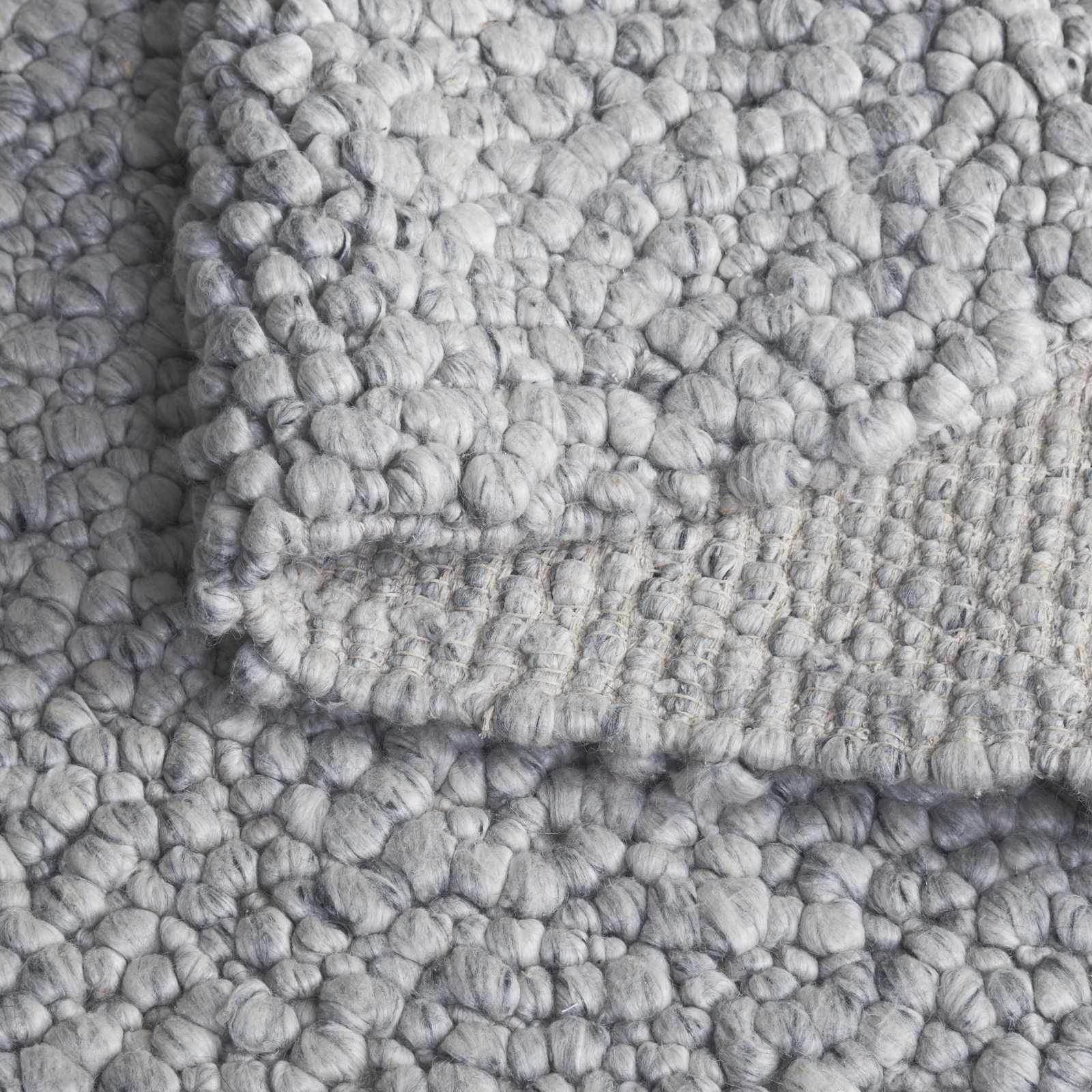 Aaliyah Light Grey Hand-Woven Rug, Rectangle 5' x 8'
