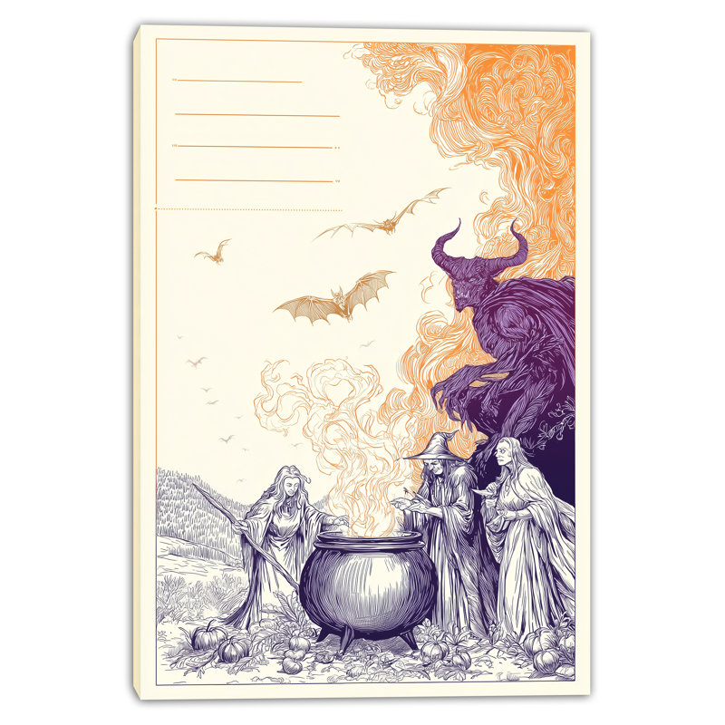 Art mural sur toile Witches Brewing Under Fire