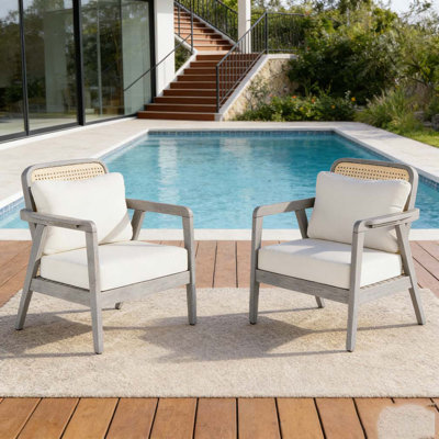 Outdoor Acacia Wood Patio Club Chair