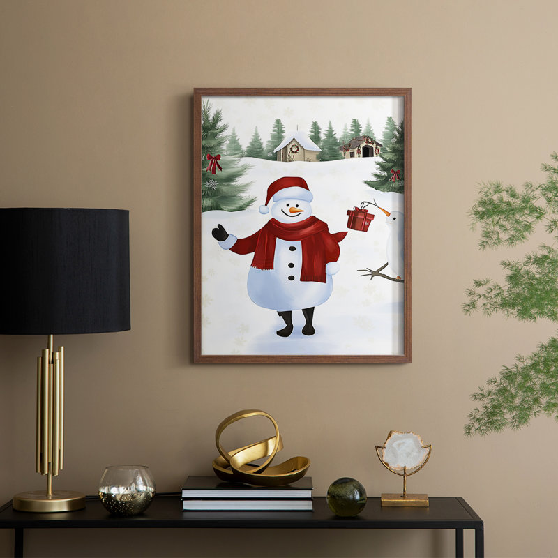 «Christmas Holiday Art» CECXCVII, reproduction d'art encadrée - bois massif, Noyer, H 21 po x l 17 po
