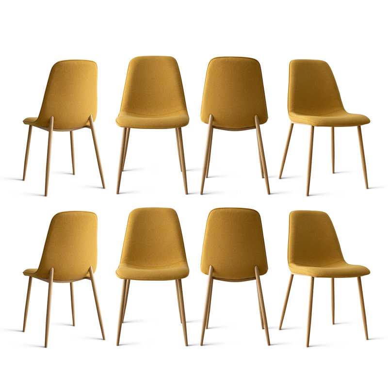 Chaise d'appoint rembourrée en tissu, Jaune