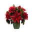 Pot de fleurs de Noël en forme de dahlia rouge