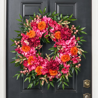 Couronne Dahlia, Bougainvillea et Renoncule printemps été