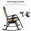 2 chaises berçantes d'extérieur sans gravité, fauteuil inclinable avec coussin, porte-gobelet et téléphone, cadre pliable, beige, structure en acier pour un confort et une durabilité sans faille 2 chaises berçantes pliantes