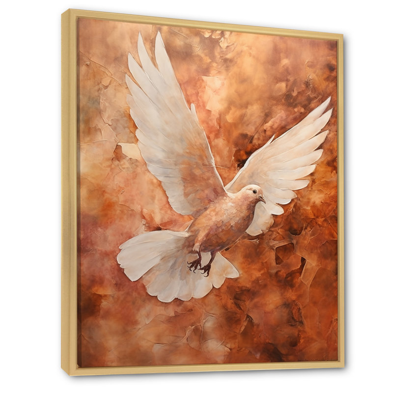 Cerulean Calm Graceful Dove III sur toile, Cadre naturel flottant, H 44 po x l 34 po x P 1,5 po