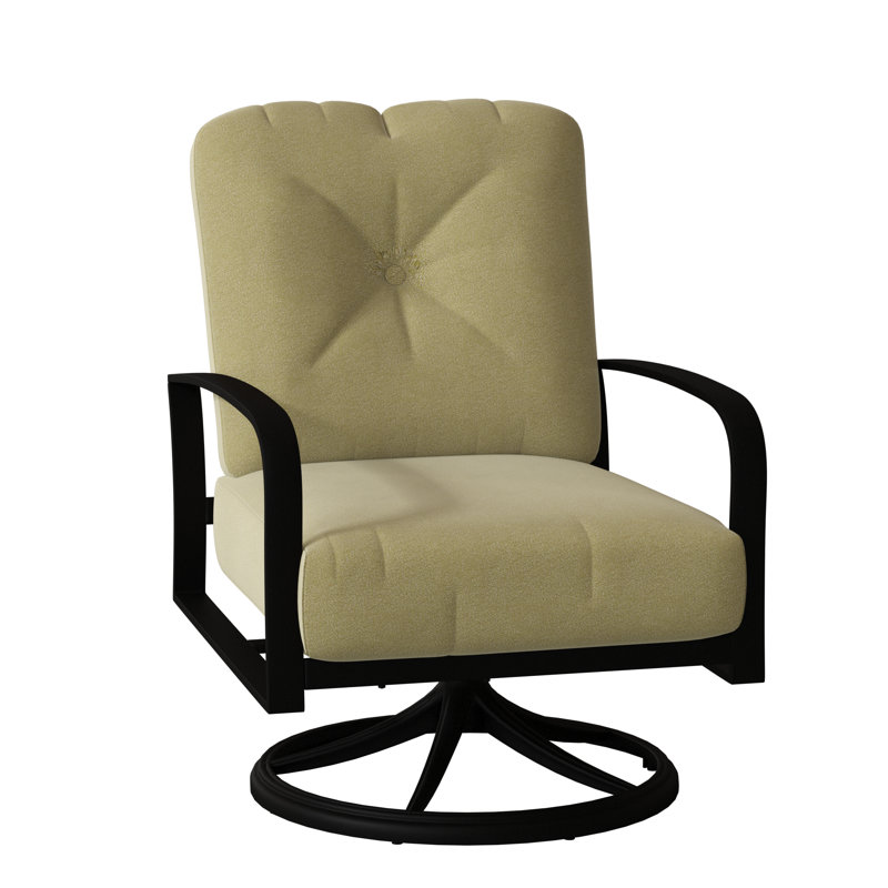 Chaise berçante en métal Fremont, Noir texturé, Toile spa Sunbrella®