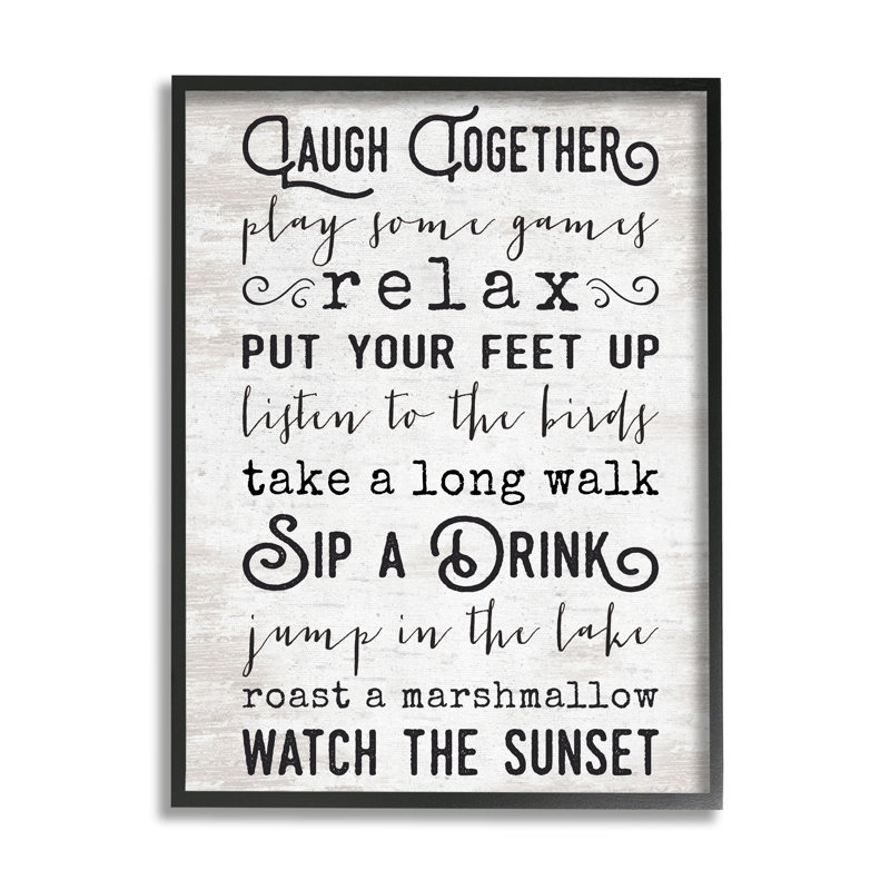 Lake Relaxing List, Giclée encadrée noir minuit, H 14 po x l 11 po x P 1,5 po