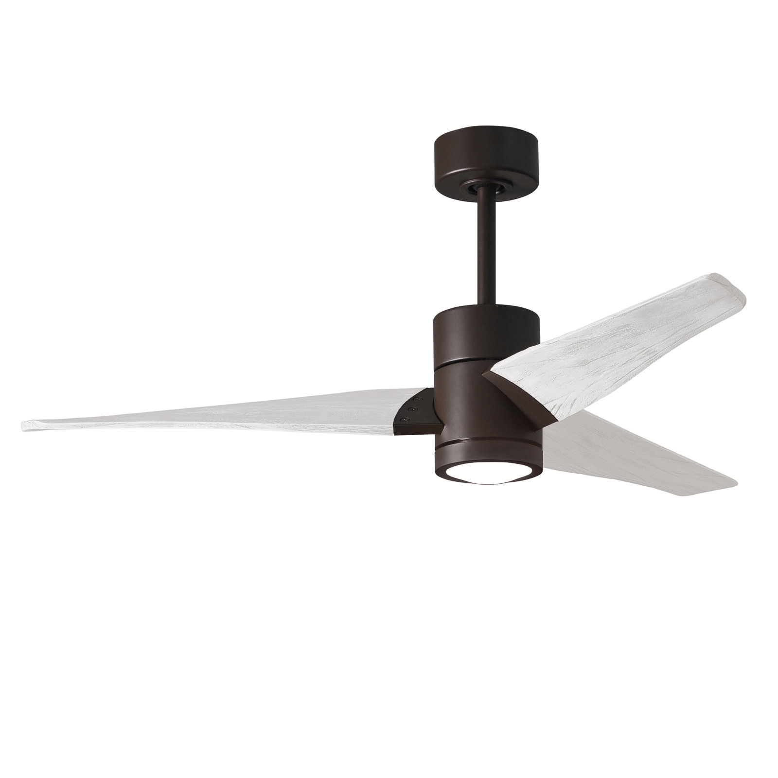 3 Blade Ceiling Fan with LED Light Kit, Textured Bronze/Barn Wood, Matte White, 60"