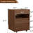 Rolling Nightstand with Drawers and Pull Out Shelf, Solid Wood Bedside Table with Wheels, Modern Storage Side Table for Bedroom Living Room