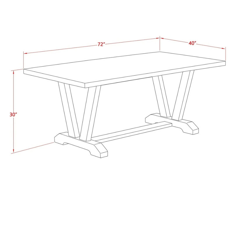 Ensemble de table de cuisine 5 pièces pour 4 personnes comprenant une table de salle à manger rectangulaire avec pieds en V et 4 chaises rembourrées en lin beige clair, 101,6 x 182,9 cm (40 x 72 pouces).