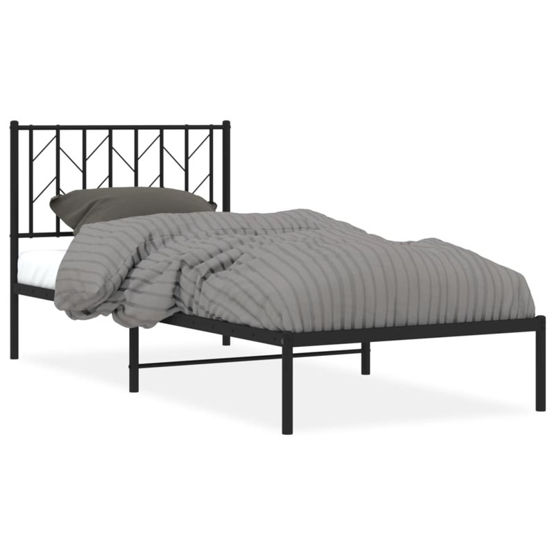 Metal Bed, Single (3'), Black