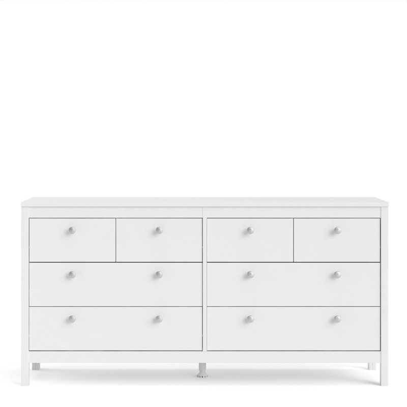 Cynsere 159.4cm W 8 - Drawer Chest of Drawers, White