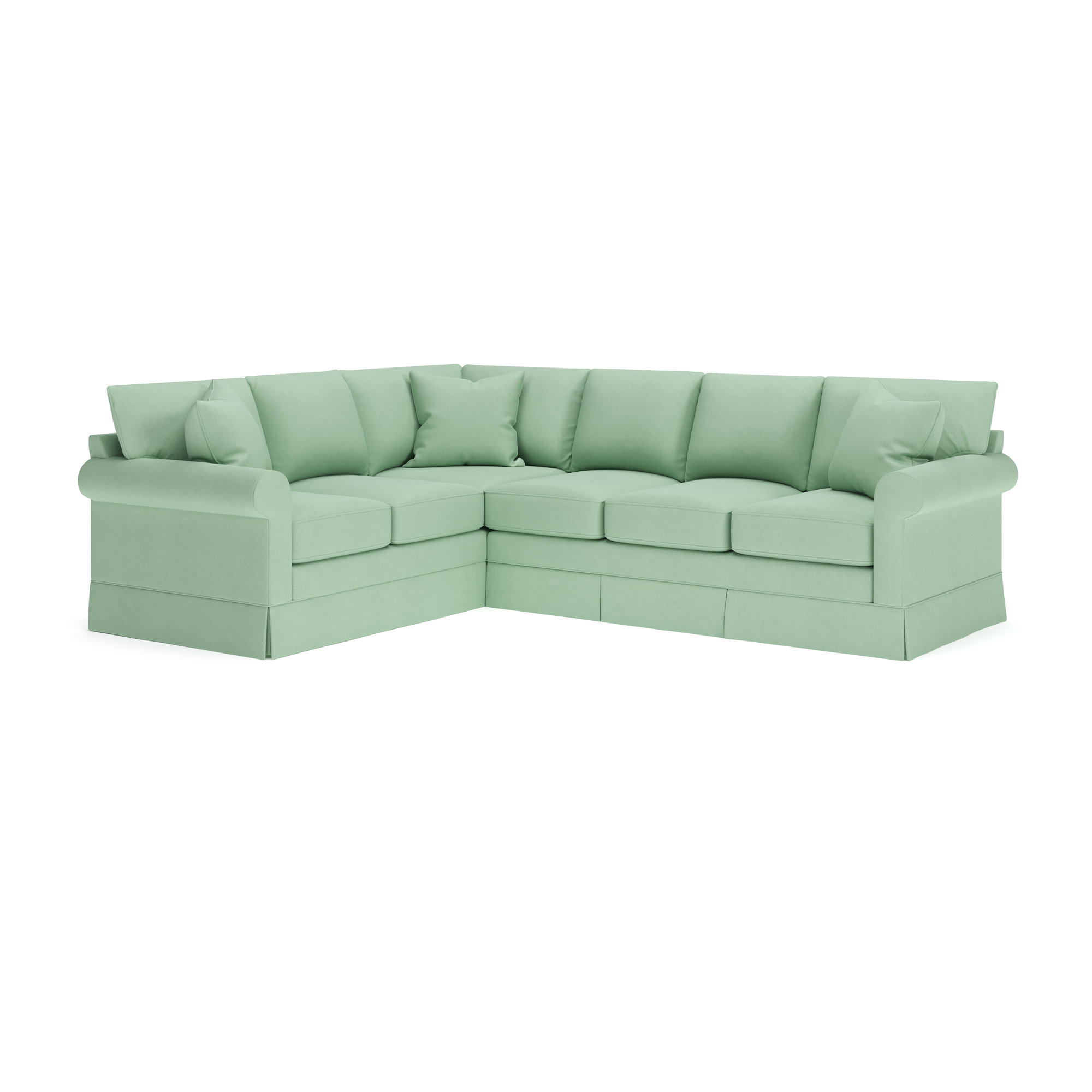 Friedman Upholstered L-Sectional, Bayou Spray Canvas, Left Hand Facing