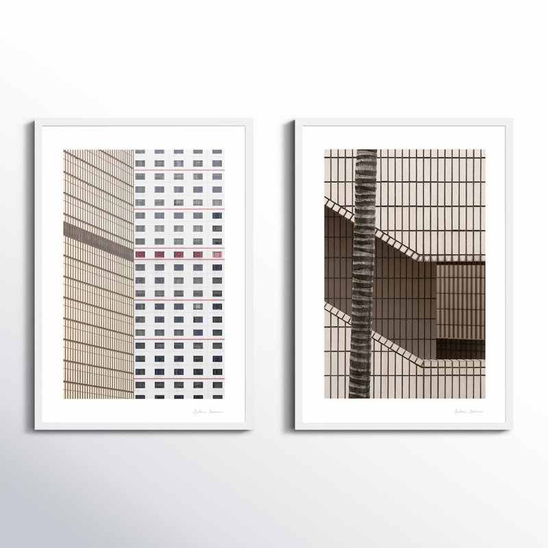 SV01607_Hong Kong, Set Of 2 By Svetlana Smirnova - Framed Wall Art, 30" H x 21" W x 1.25" D, White Framed