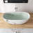 63" x 30" Freestanding Soild Surface Bathtub With Marble Pattern Hydrographics Technology tub