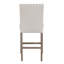2 tabourets de bar blancs, siège en tissu gris, hauteur de 39,23 po, sièges garnis de têtes de clou pour le dîner, rembourrage de 17,01 chaises