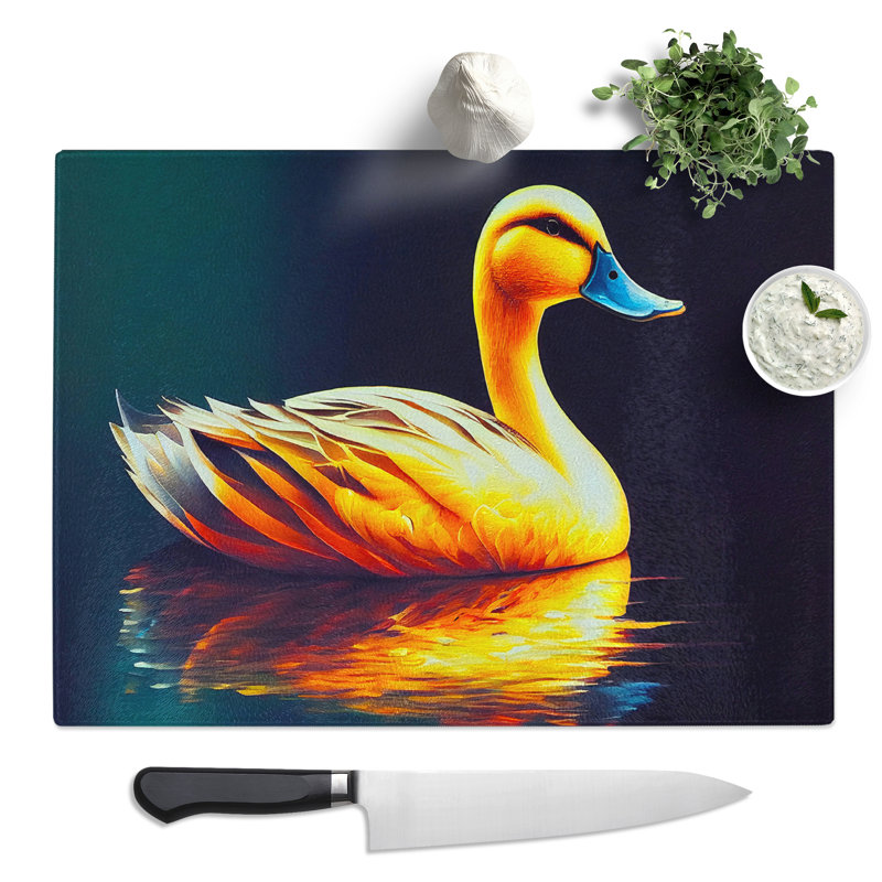Legendary Duck  Glass Chopping Board