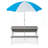 3-in-1 Kids Outdoor Wooden Picnic Table With Umbrella, Convertible Sand & Wate, Gray ASTM-467513419
