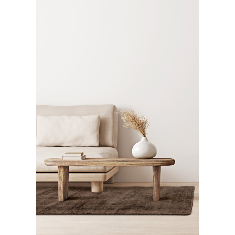 Doris Plain Silky Chocolate Rug, Runner 66 x 240cm