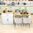 Kitchen Island with Extendable Dining Table, Built-in Charging Station and Lockable Wheels-105502193