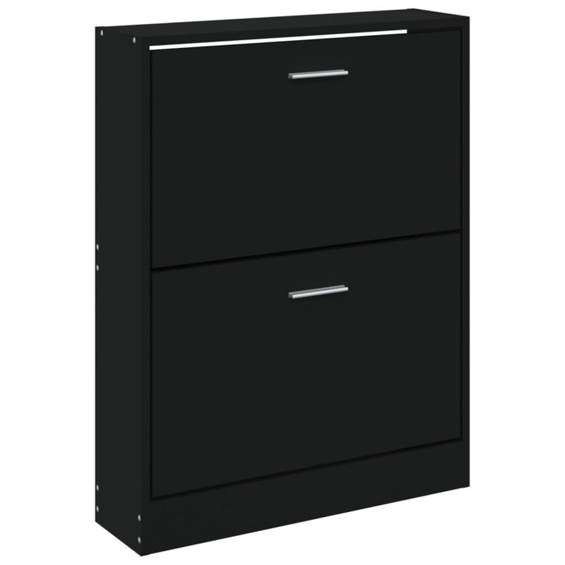 6 Pair Shoe Storage Cabinet, Black