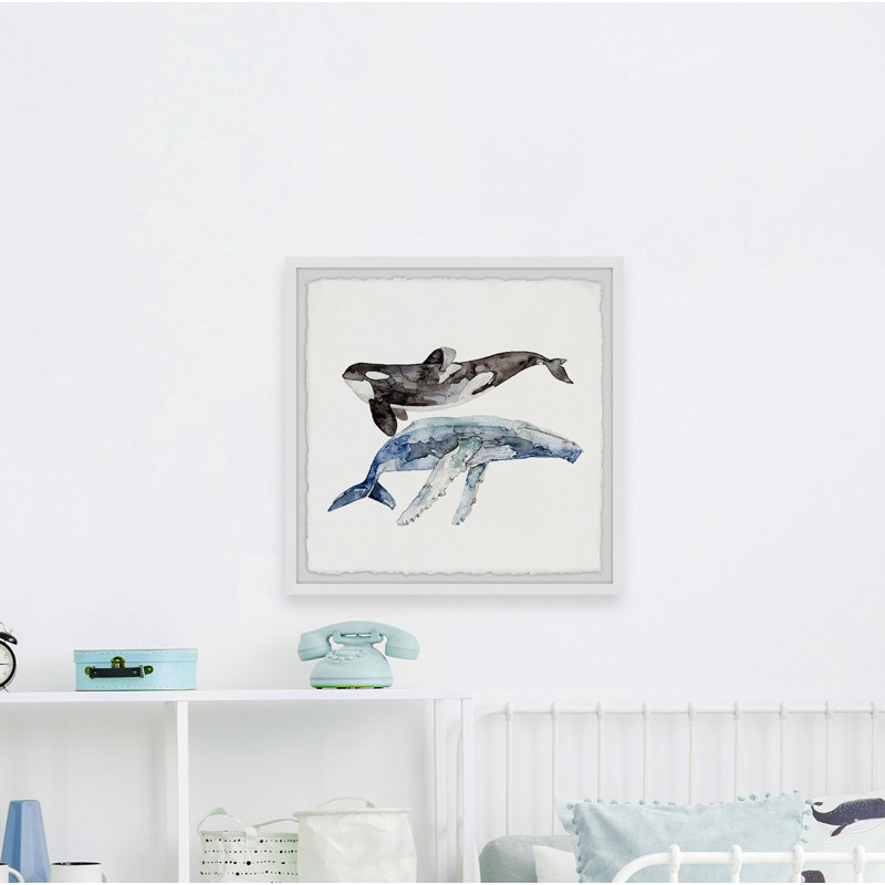 Impression encadrée «The Big Whales» par Healdton, H 32 po x l 32 po x P 1,5 po
