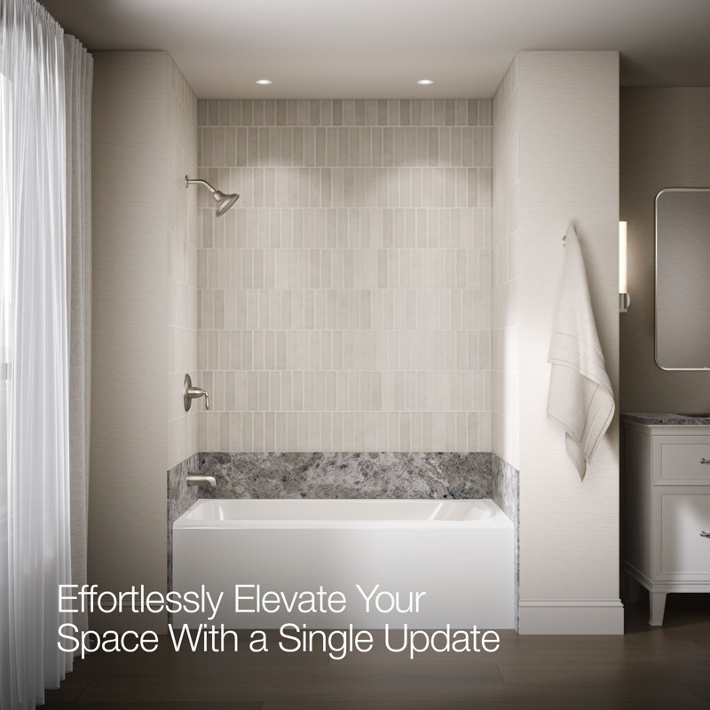 Devonshire Rite-Temp Bath and Shower Trim with Npt Spout and 1.75 Gpm Showerhead, Threaded Spout, Vibrant Brushed Nickel