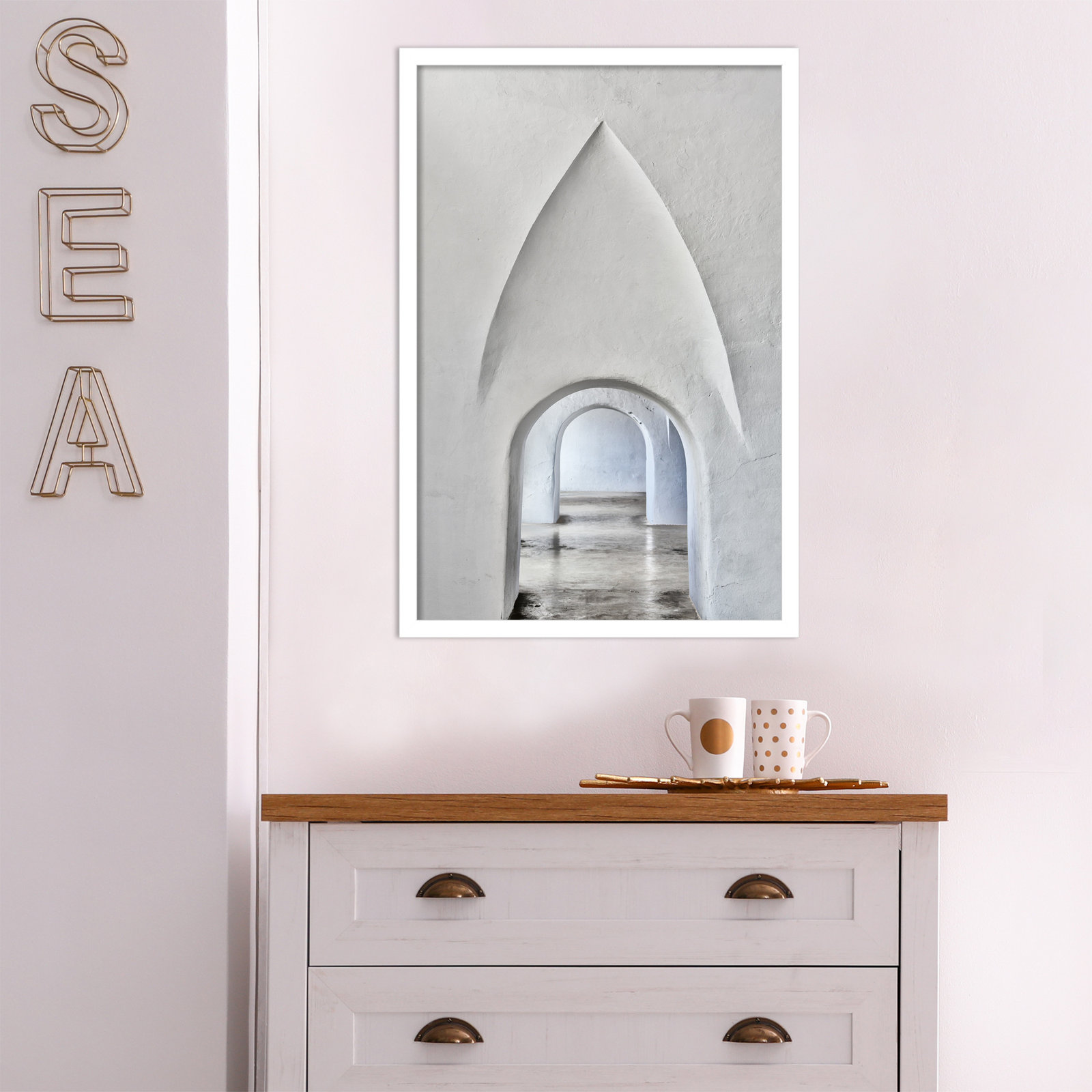Through Old San Juan Photo Print, 26" H x 18" W, White Framed