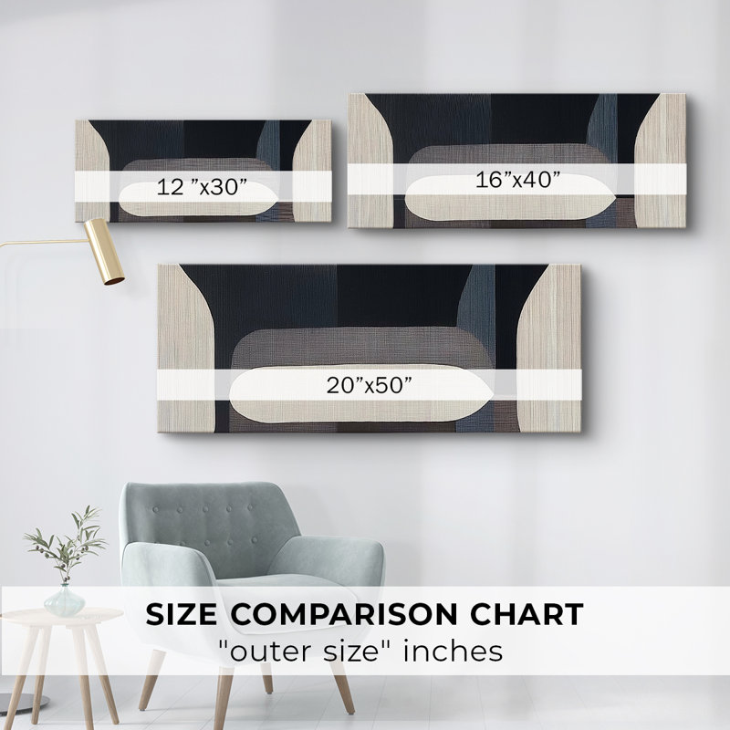 Série abstraite-DCLVII- Toile tendue avec châssis - Prêt à accrocher, H 12 po x l 30 po