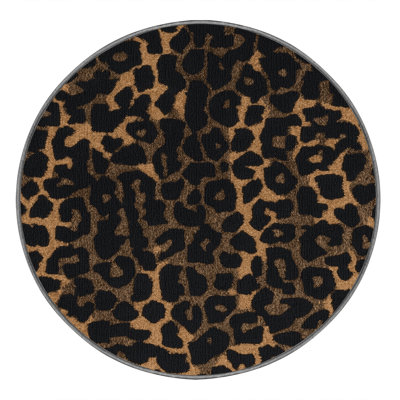 Washable Black African Leopard Big Cats Area Rug