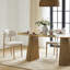 Table de salle à manger extensible en bois massif + ensemble de 2 coussins beiges en hêtre