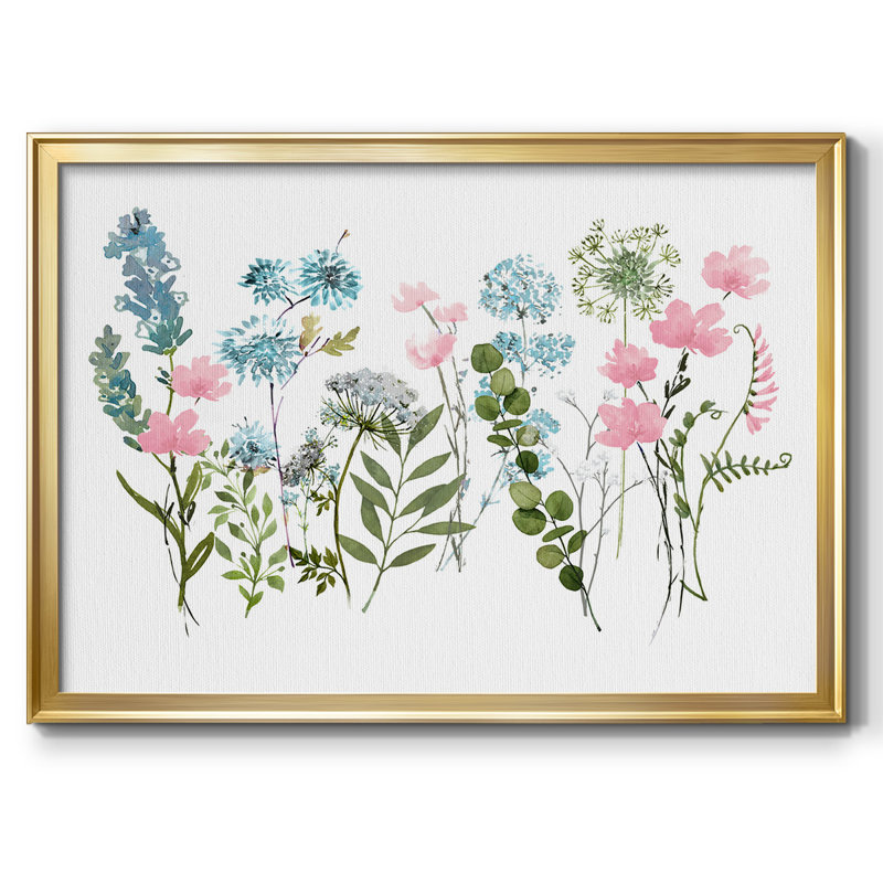 " Spring Meadow ", Gold Floater Framed Canvas, 30" H x 44" W x 1.5" D