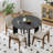 30“H Round Wood Dining Table Kitchen Table with 4 Legs-1933433817-1933433798