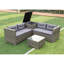 Ensemble de canapé modulaire en osier de patio 4 pièces avec boîte de rangement-313890622