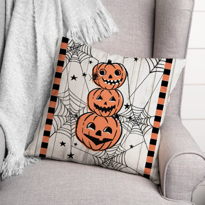 Jackolantern Stack Throw Pillow