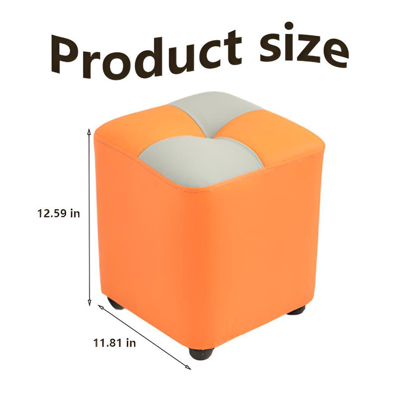 Tabouret d'appoint Evetts, Orange, Orange et gris
