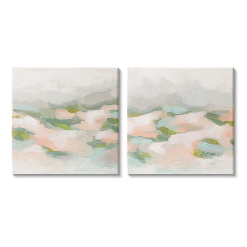 «Pastel Hills Abstraction» par June Erica Vess - 2 pièces, H 17 po x l 17 po