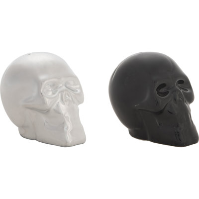 Transpac Dolomite 3.25 in. Multicolor Halloween Metallic Salt and Pepper Shaker Set of 2