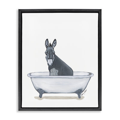 «Donkey in Tub S Croquis», art mural encadré par Amber Sterling