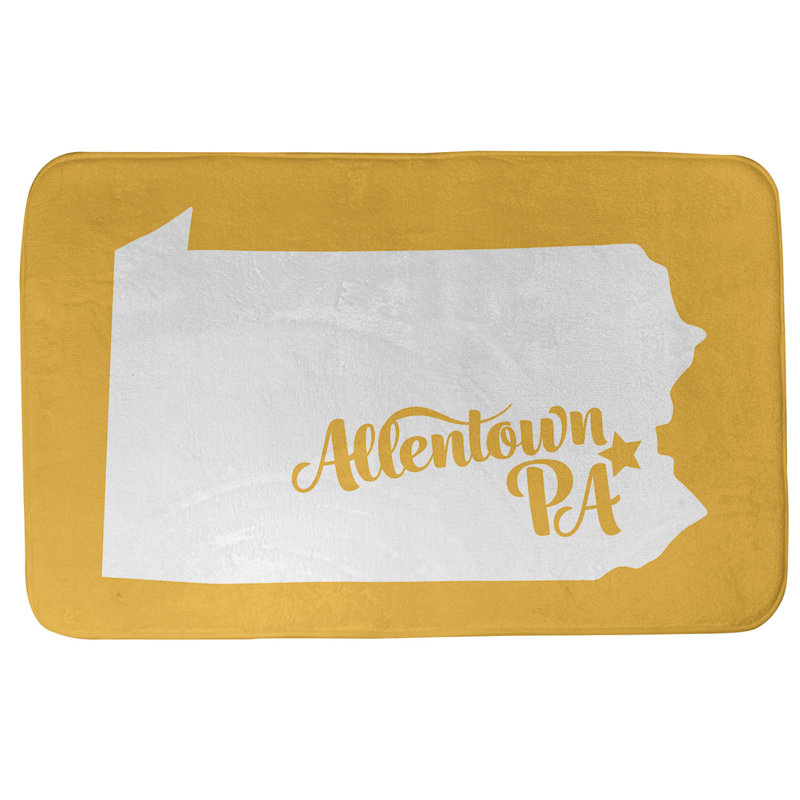 Tapis pour salle de bain allentown pennsylvanie, l 17 po x L 21 po, Jaune, Allentown, Pennsylvanie