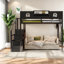 Lit mezzanine double avec escalier et garde-robe