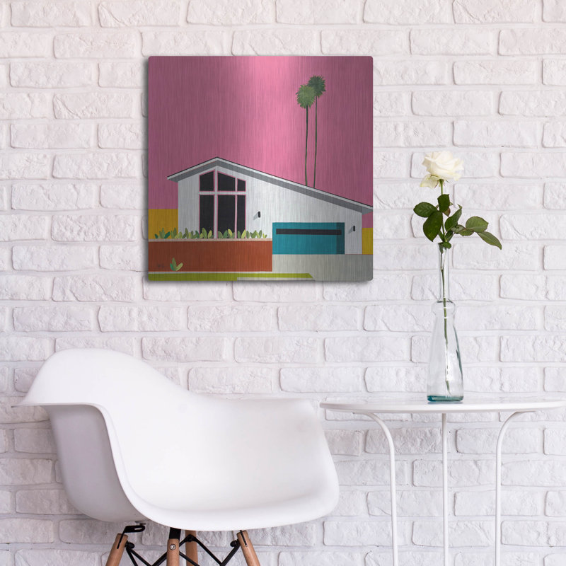  «Sunkissed Suburbia 6» par Jan Weiss, art mural en métal, 24 po x 24 po, H 24 po x l 24 po