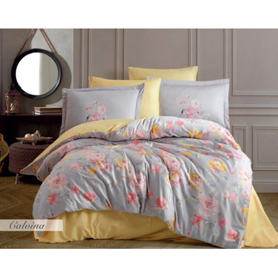 Satin Floral Duvet Cover
