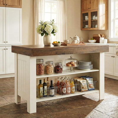 Table pour îlot de cuisine 55 po avec rangement et sièges