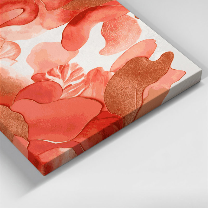 Abstrait aquarelle sur toile rose, H 14 po x l 11 po