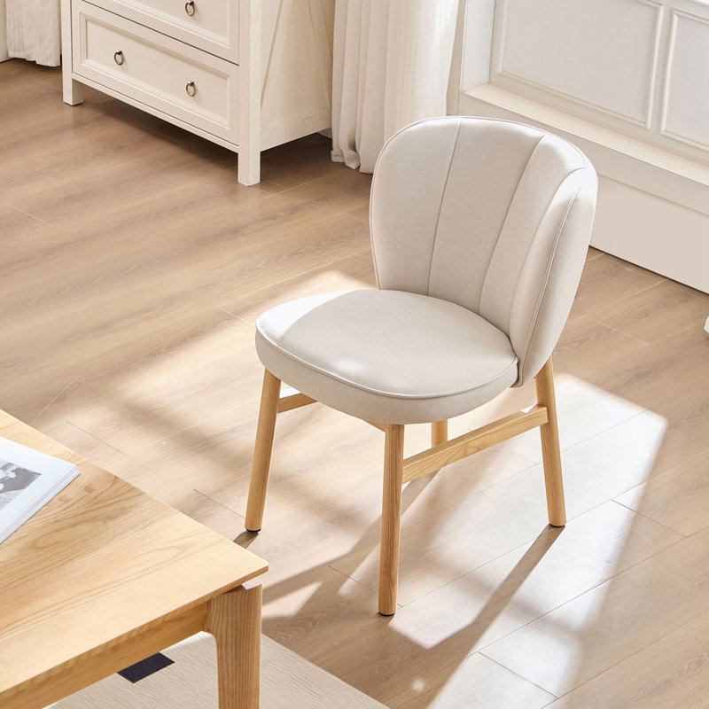Chaises de salle à manger sans accoudoirs avec pieds robustes, 1, Naturel