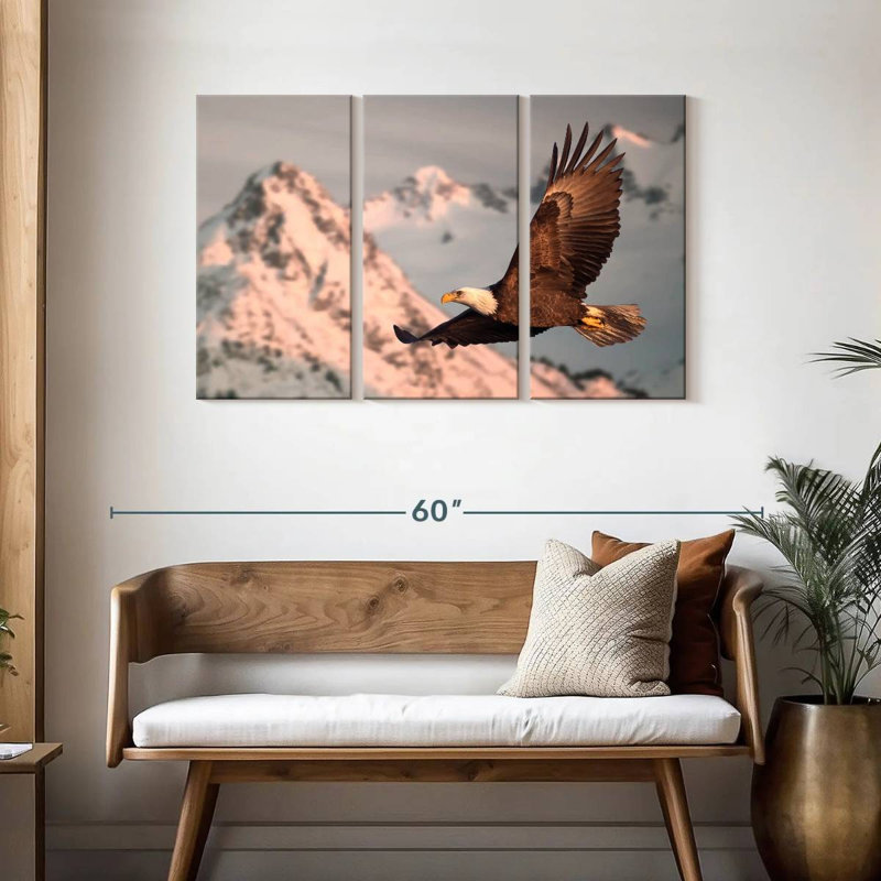 Majestic Bald Eagle, 28" H x 45" W