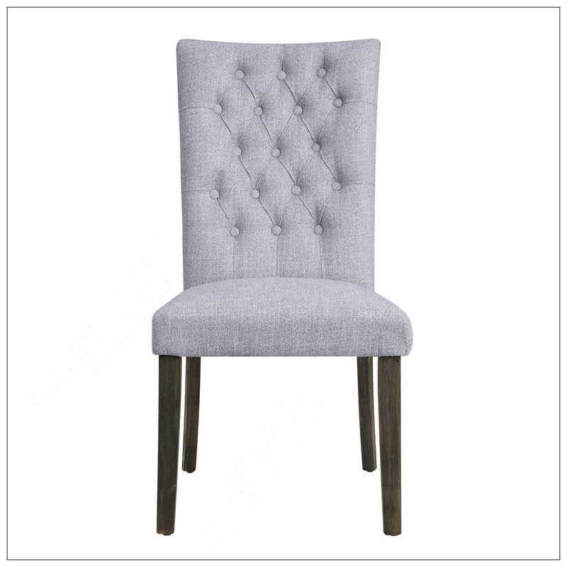 Ensemble de 2 chaises d'appoint Merel en lin gris et chêne gris