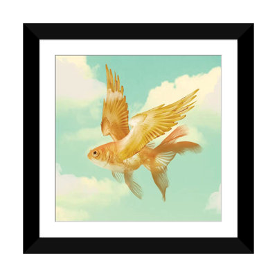 « flying un poisson rouge » par vin zzep, impression sur toile tendue