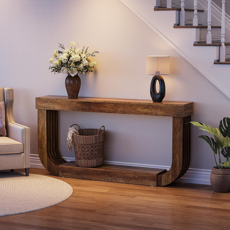 Tribesigns Farmhouse 2-Tier Console Table
